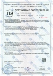 Сертификат соответствия на светильники 21 декабря 2028 года